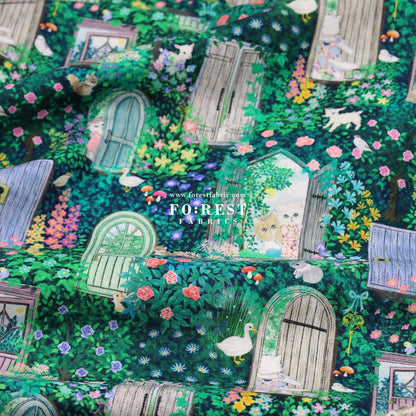 cotton linen - Secret Garden fabric - FO:REST Fabric 布恩堂Liberty fabrictana lawnjapanese fabricykk zipper