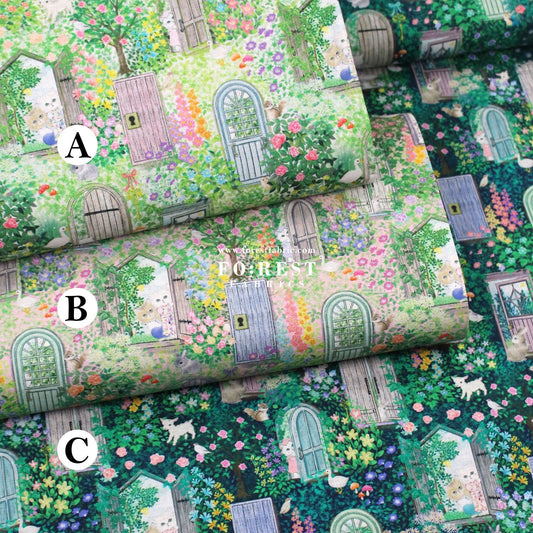 cotton linen - Secret Garden fabric - FO:REST Fabric 布恩堂Liberty fabrictana lawnjapanese fabricykk zipper
