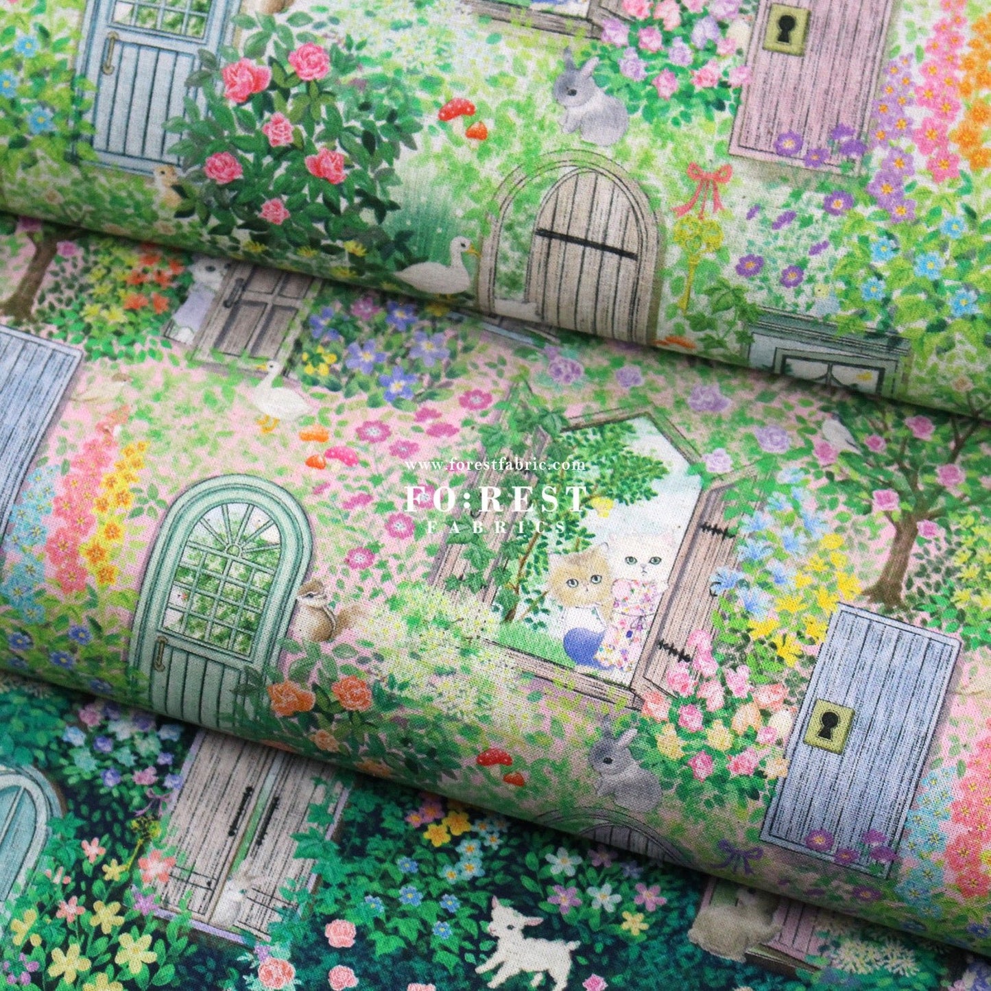 cotton linen - Secret Garden fabric - FO:REST Fabric 布恩堂Liberty fabrictana lawnjapanese fabricykk zipper