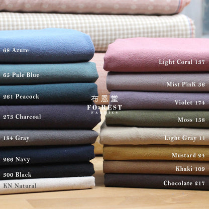 cotton linen - solid fabric 厚麻棉 - FO:REST Fabric 布恩堂Liberty fabrictana lawnjapanese fabricykk zipper