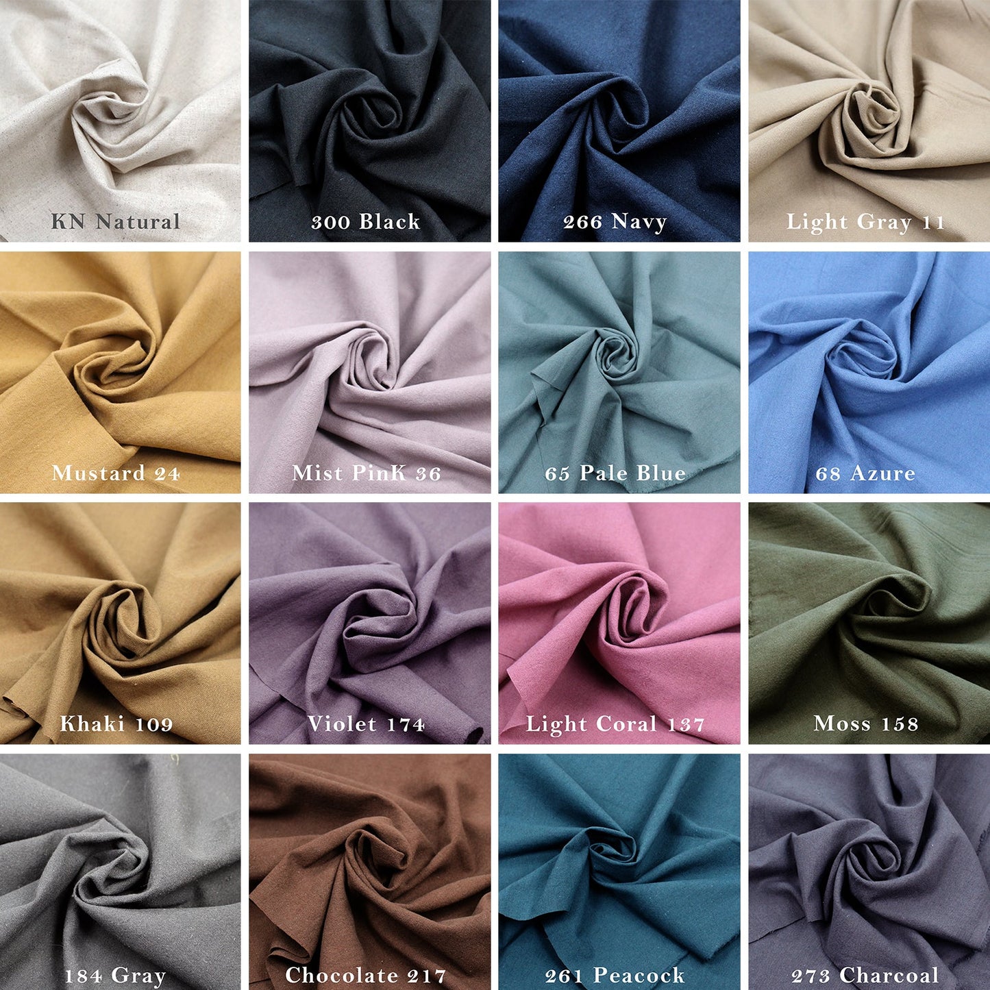 cotton linen - solid fabric 厚麻棉 - FO:REST Fabric 布恩堂Liberty fabrictana lawnjapanese fabricykk zipper