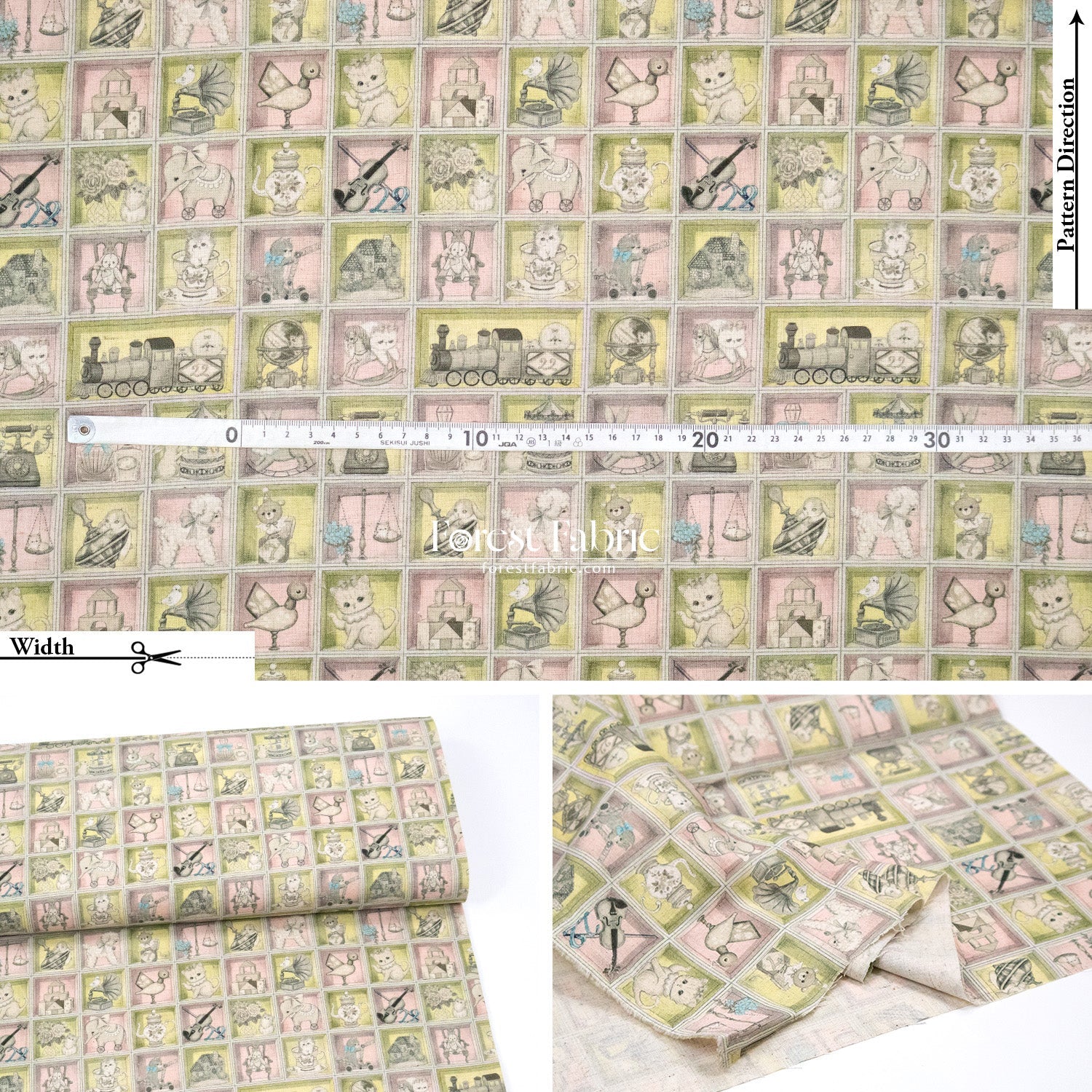 cotton linen - TOY Night Box fabric - FO:REST Fabric 布恩堂Liberty fabrictana lawnjapanese fabricykk zipper