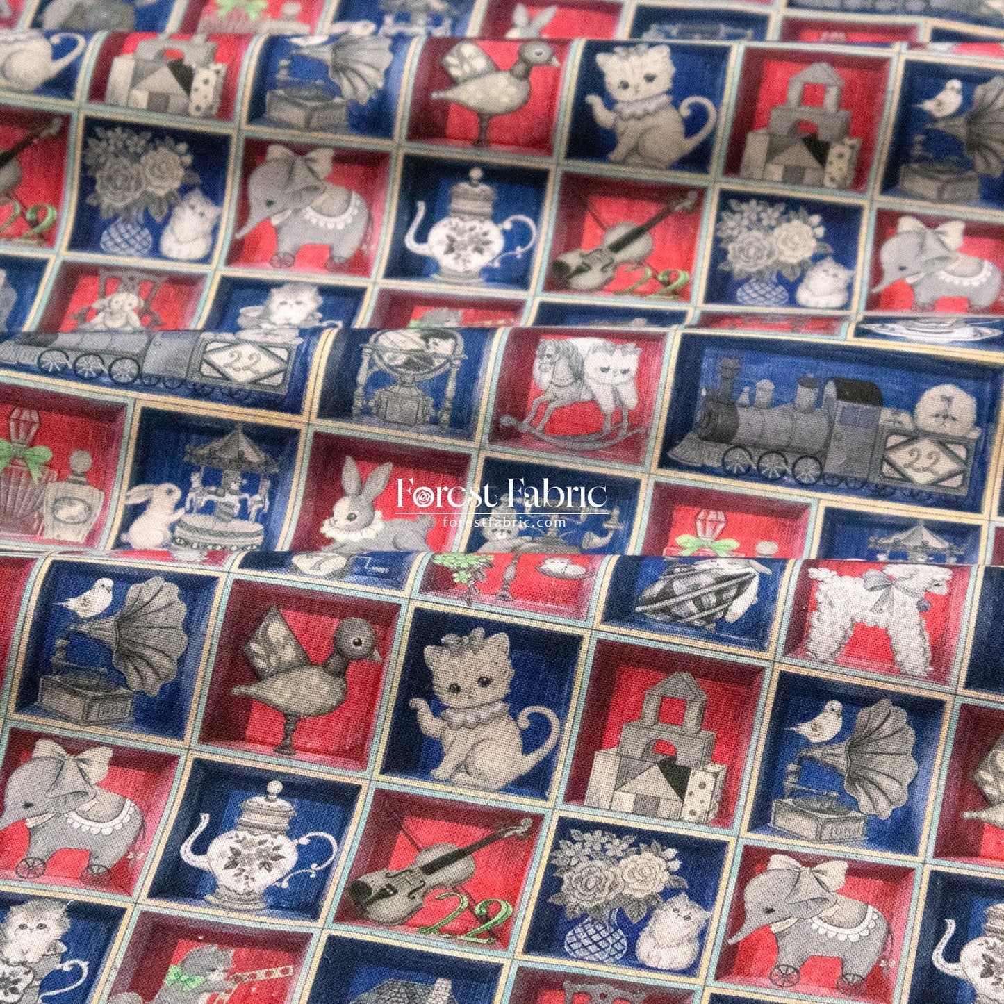 cotton linen - TOY Night Box fabric - FO:REST Fabric 布恩堂Liberty fabrictana lawnjapanese fabricykk zipper