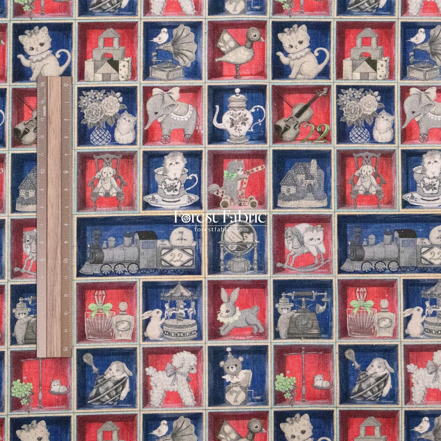 cotton linen - TOY Night Box fabric - FO:REST Fabric 布恩堂Liberty fabrictana lawnjapanese fabricykk zipper