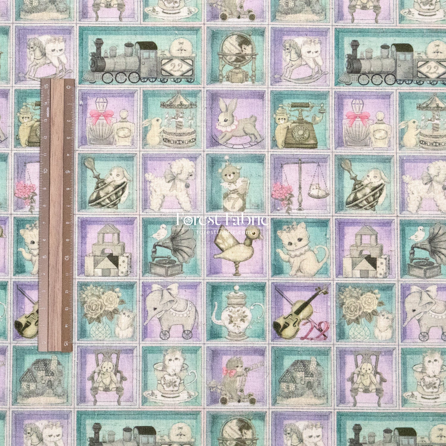 cotton linen - TOY Night Box fabric - FO:REST Fabric 布恩堂Liberty fabrictana lawnjapanese fabricykk zipper