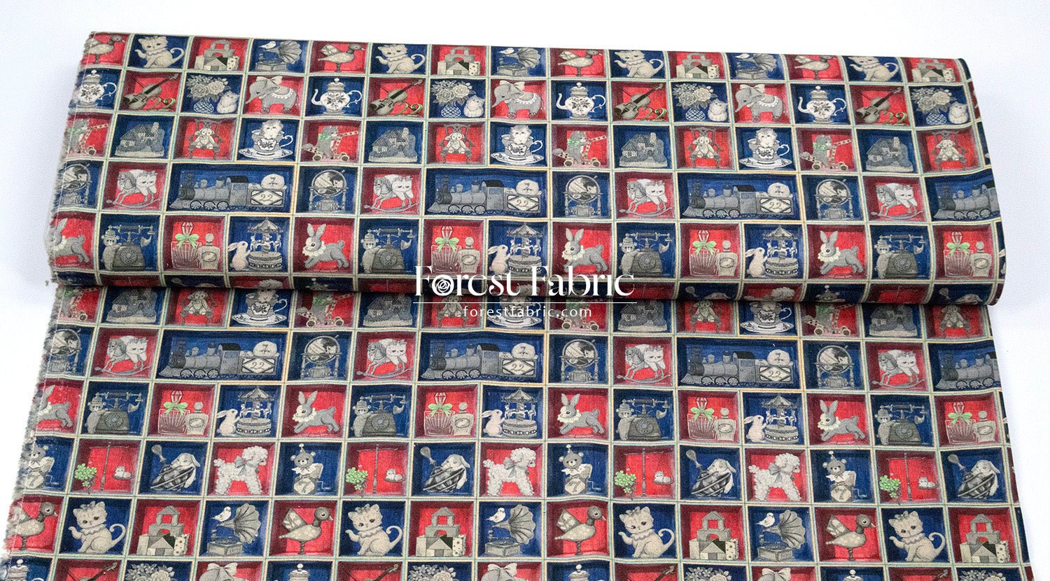 cotton linen - TOY Night Box fabric - FO:REST Fabric 布恩堂Liberty fabrictana lawnjapanese fabricykk zipper