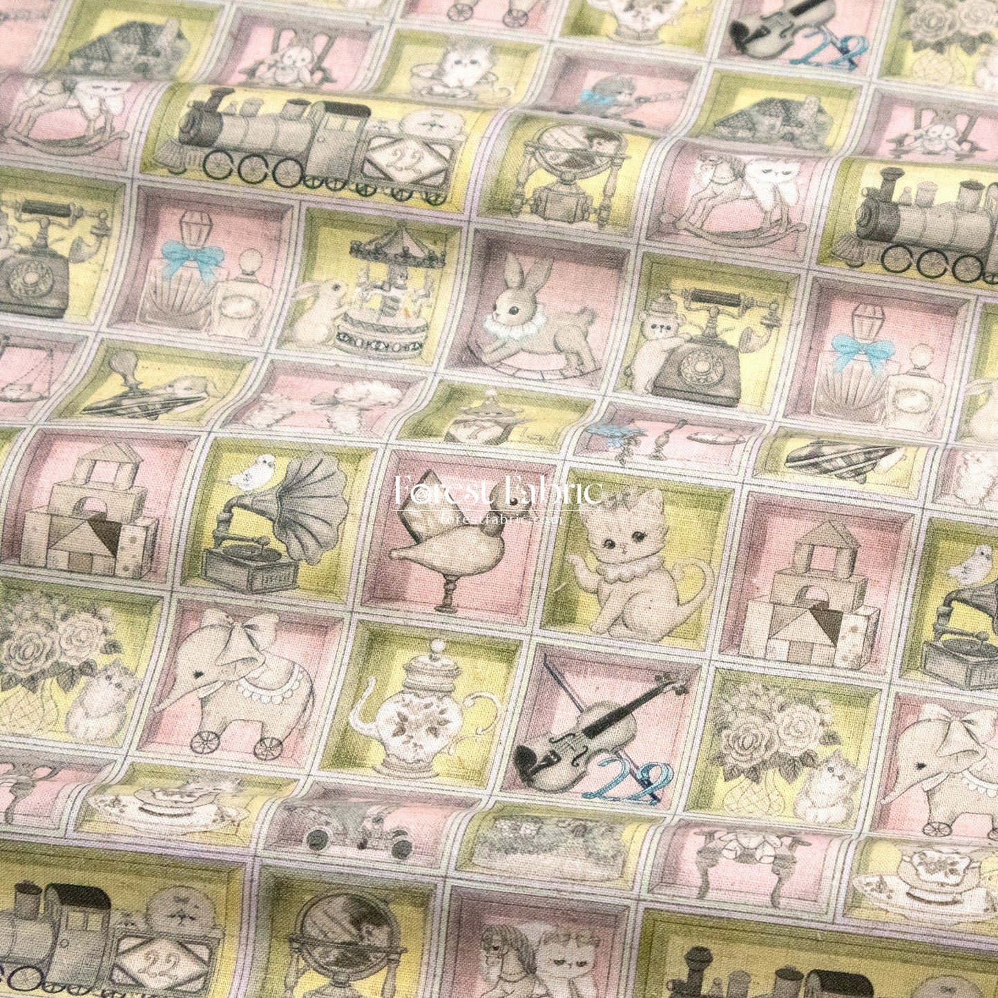 cotton linen - TOY Night Box fabric - FO:REST Fabric 布恩堂Liberty fabrictana lawnjapanese fabricykk zipper