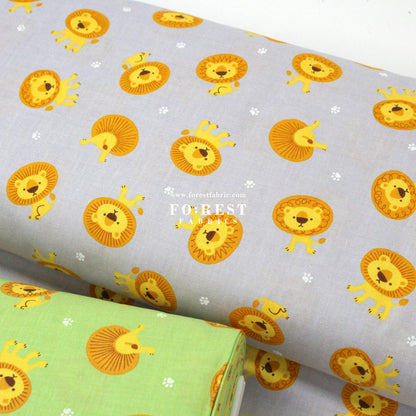 cotton - Lion star fabric Gray - FO:REST Fabric 布恩堂Liberty fabrictana lawnjapanese fabricykk zipper