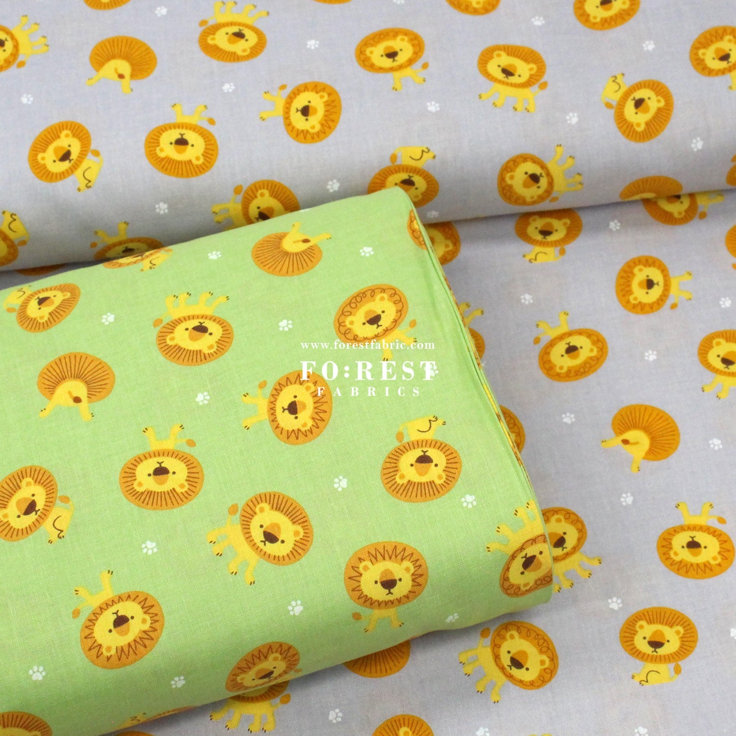 cotton - Lion star fabric Gray - FO:REST Fabric 布恩堂Liberty fabrictana lawnjapanese fabricykk zipper