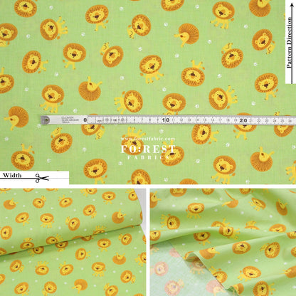 cotton - Lion star fabric Green - FO:REST Fabric 布恩堂Liberty fabrictana lawnjapanese fabricykk zipper