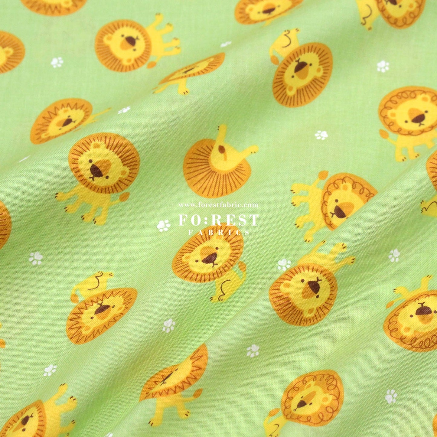 cotton - Lion star fabric Green - FO:REST Fabric 布恩堂Liberty fabrictana lawnjapanese fabricykk zipper