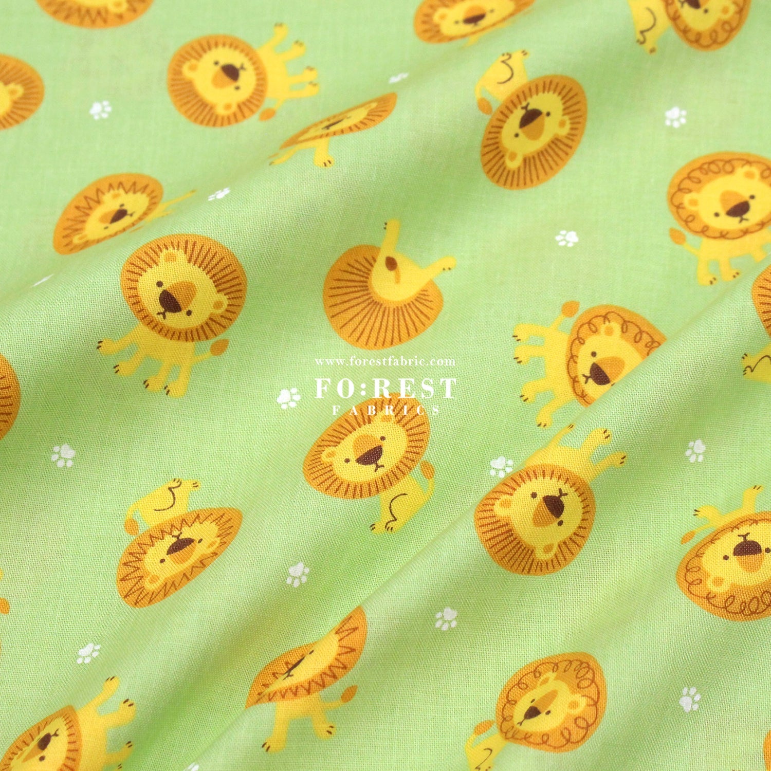 cotton - Lion star fabric Green - FO:REST Fabric 布恩堂Liberty fabrictana lawnjapanese fabricykk zipper