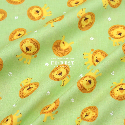 cotton - Lion star fabric Green - FO:REST Fabric 布恩堂Liberty fabrictana lawnjapanese fabricykk zipper