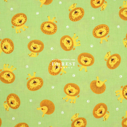 cotton - Lion star fabric Green - FO:REST Fabric 布恩堂Liberty fabrictana lawnjapanese fabricykk zipper