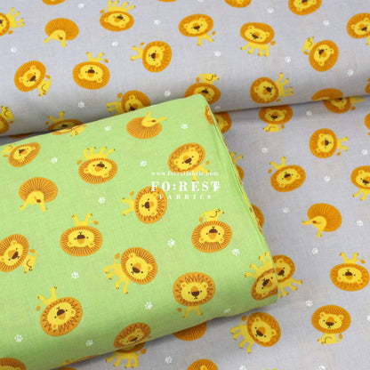 cotton - Lion star fabric Green - FO:REST Fabric 布恩堂Liberty fabrictana lawnjapanese fabricykk zipper