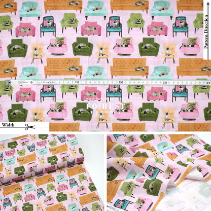 cotton - Lounge Cats fabric - FO:REST Fabric 布恩堂Liberty fabrictana lawnjapanese fabricykk zipper