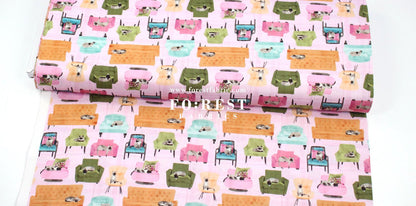 cotton - Lounge Cats fabric - FO:REST Fabric 布恩堂Liberty fabrictana lawnjapanese fabricykk zipper
