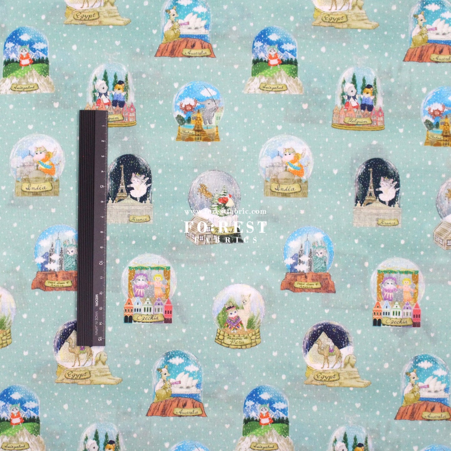 cotton - Magical Snow Globes fabric - FO:REST Fabric 布恩堂Liberty fabrictana lawnjapanese fabricykk zipper