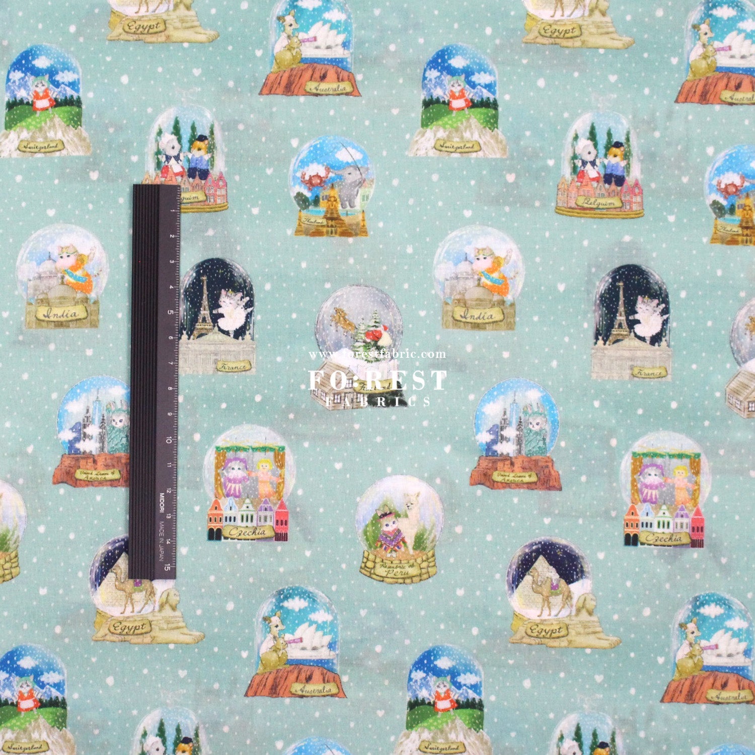 cotton - Magical Snow Globes fabric - FO:REST Fabric 布恩堂Liberty fabrictana lawnjapanese fabricykk zipper