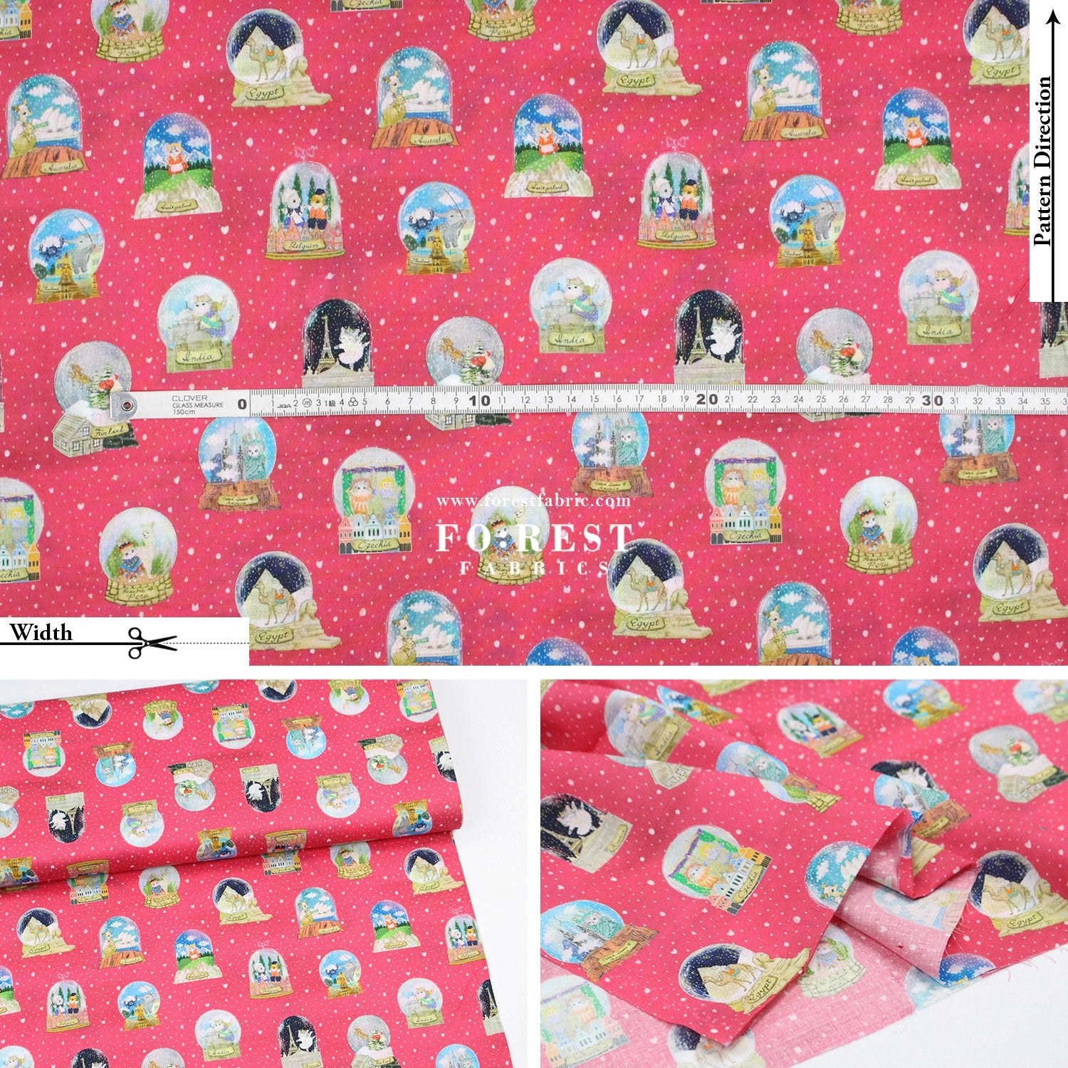 cotton - Magical Snow Globes fabric - FO:REST Fabric 布恩堂Liberty fabrictana lawnjapanese fabricykk zipper
