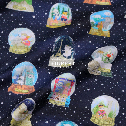 cotton - Magical Snow Globes fabric - FO:REST Fabric 布恩堂Liberty fabrictana lawnjapanese fabricykk zipper