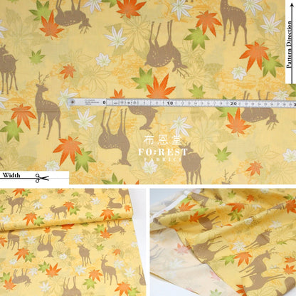 Cotton - Maple And Deer Fabric Ginkgo