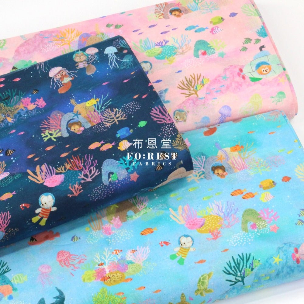 cotton - Marine game fabric Pink - FO:REST Fabric 布恩堂Liberty fabrictana lawnjapanese fabricykk zipper