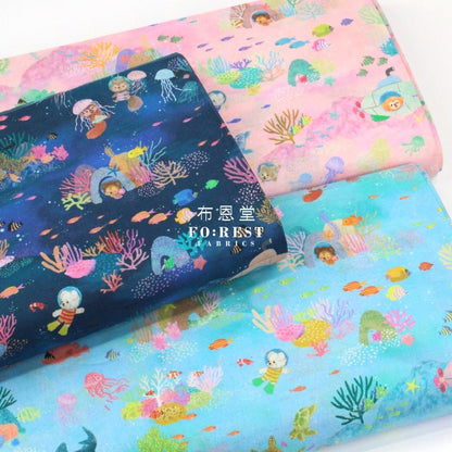 cotton - Marine game fabric Pink - FO:REST Fabric 布恩堂Liberty fabrictana lawnjapanese fabricykk zipper