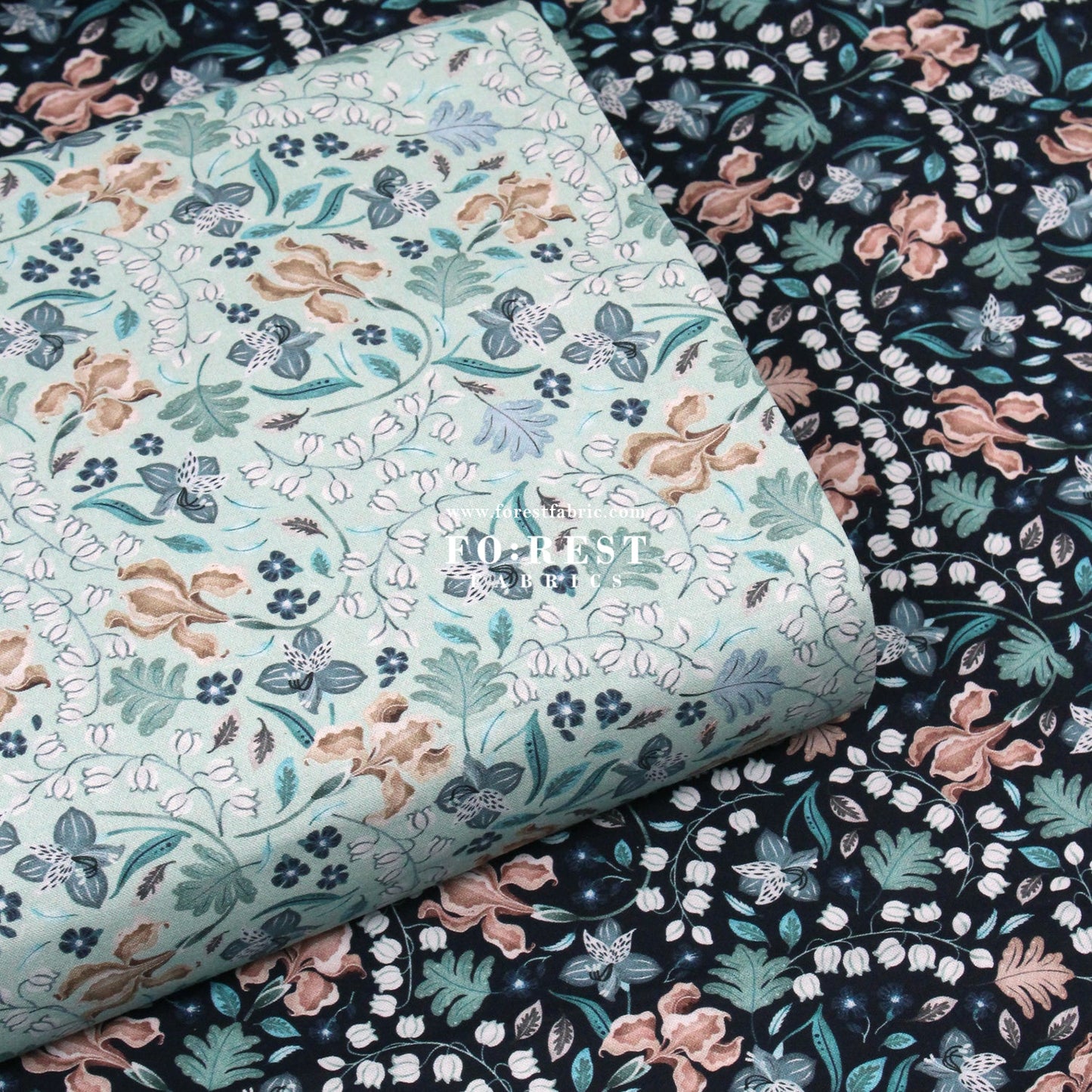 cotton - Meadow Marine - FO:REST Fabric 布恩堂Liberty fabrictana lawnjapanese fabricykk zipper