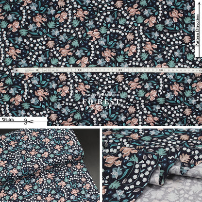 cotton - Meadow Marine - FO:REST Fabric 布恩堂Liberty fabrictana lawnjapanese fabricykk zipper