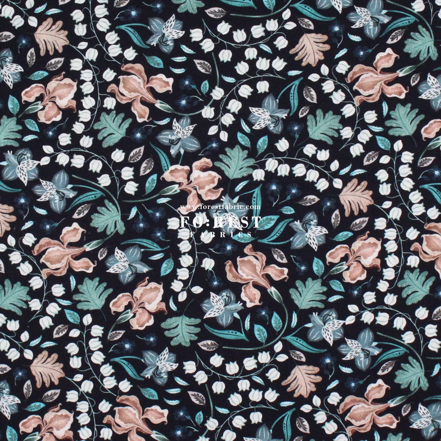 cotton - Meadow Marine - FO:REST Fabric 布恩堂Liberty fabrictana lawnjapanese fabricykk zipper
