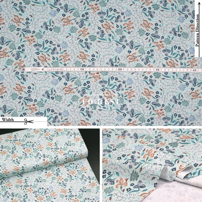 cotton - Meadow Mint - FO:REST Fabric 布恩堂Liberty fabrictana lawnjapanese fabricykk zipper
