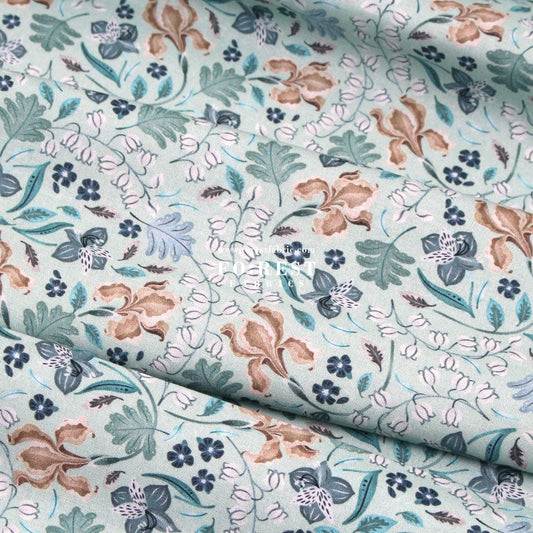 cotton - Meadow Mint - FO:REST Fabric 布恩堂Liberty fabrictana lawnjapanese fabricykk zipper