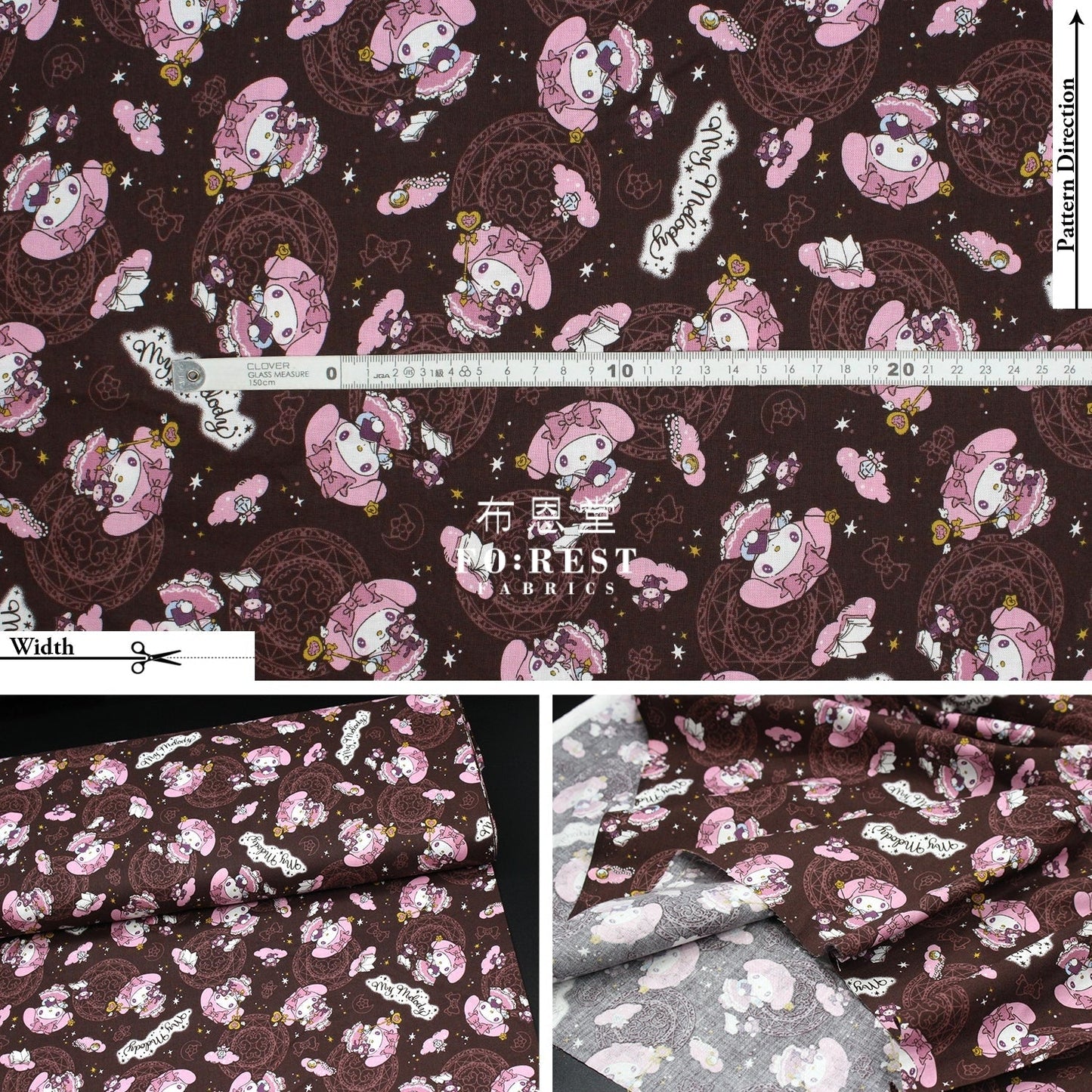 cotton - Melody fabric DarkBrown(member) - FO:REST Fabric 布恩堂Liberty fabrictana lawnjapanese fabricykk zipper