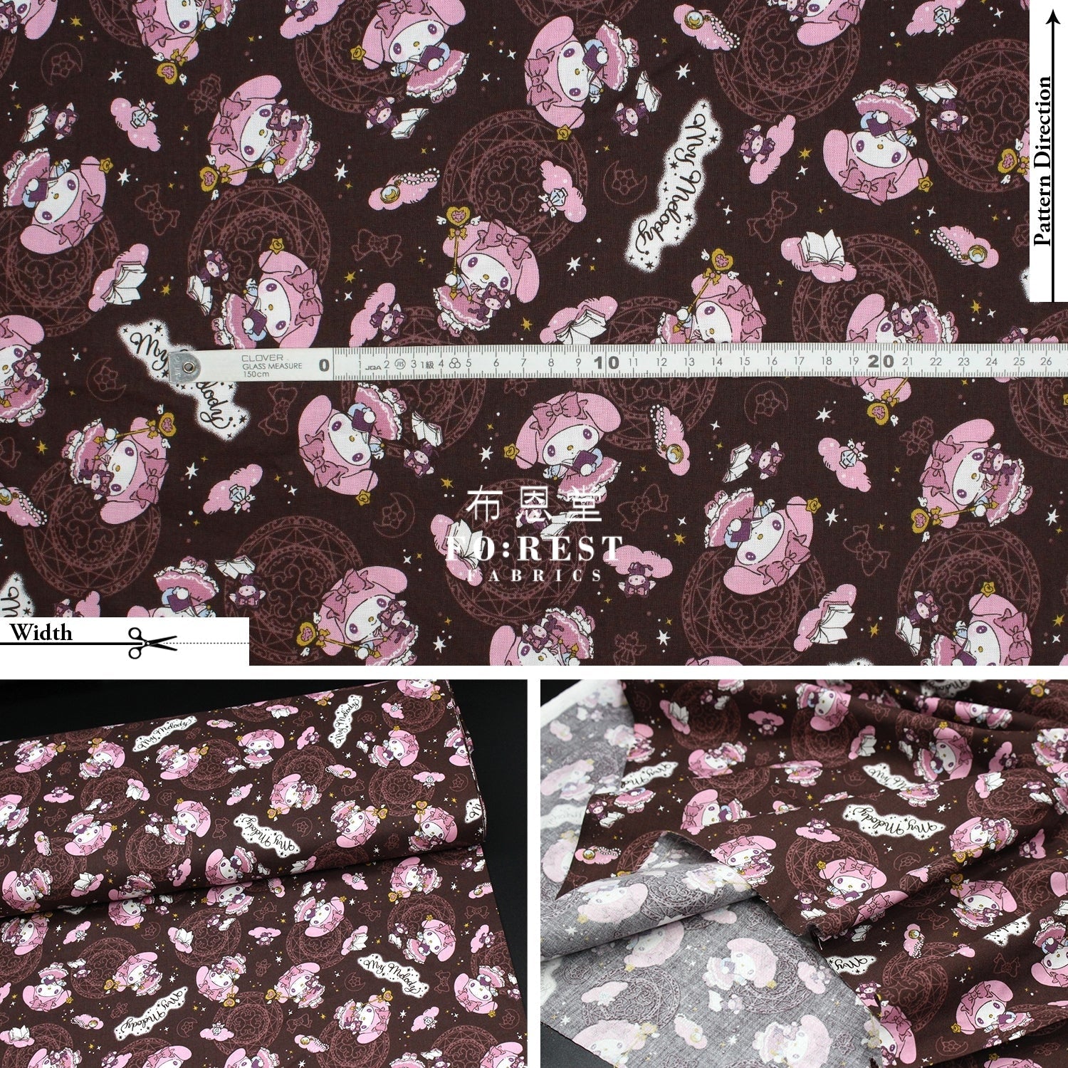 cotton - Melody fabric DarkBrown(member) - FO:REST Fabric 布恩堂Liberty fabrictana lawnjapanese fabricykk zipper