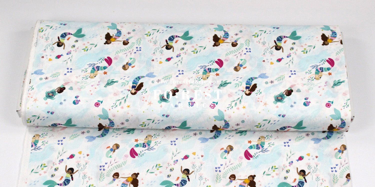 cotton - Mermaid Sea fabric - FO:REST Fabric 布恩堂Liberty fabrictana lawnjapanese fabricykk zipper