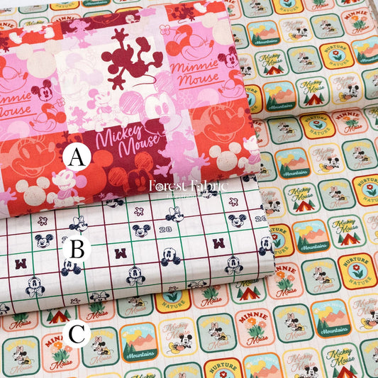 cotton - mickey and minnie fabric - FO:REST Fabric 布恩堂Liberty fabrictana lawnjapanese fabricykk zipper