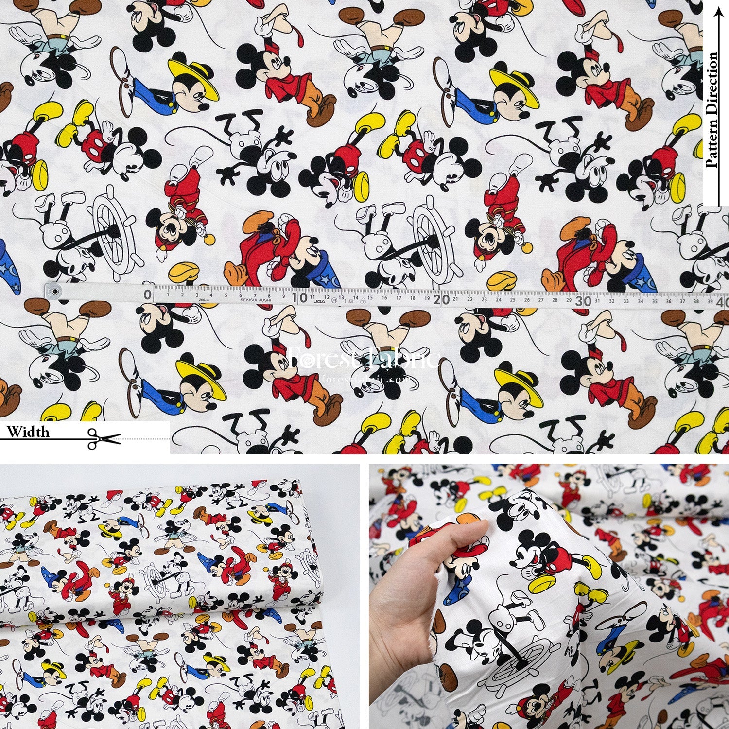 cotton - mickey and minnie fabric - FO:REST Fabric 布恩堂Liberty fabrictana lawnjapanese fabricykk zipper