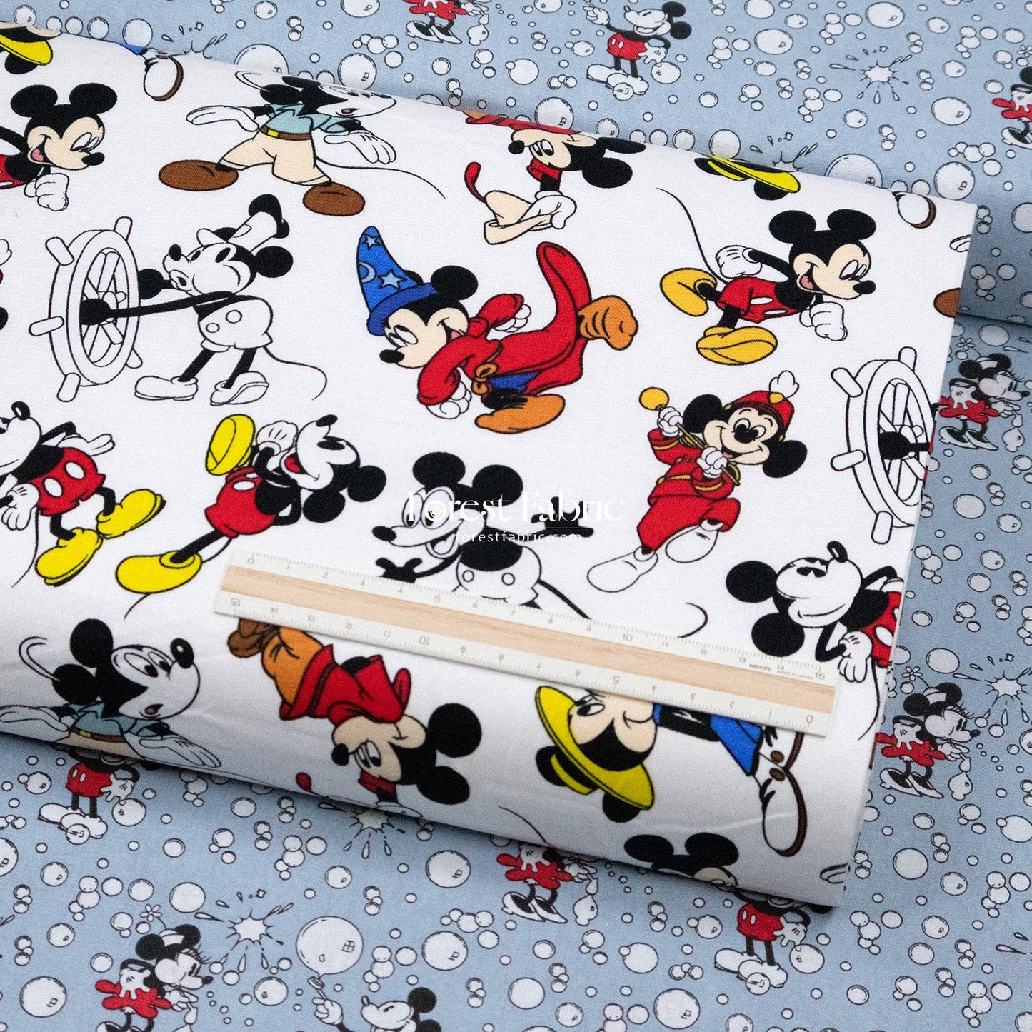 cotton - mickey and minnie fabric - FO:REST Fabric 布恩堂Liberty fabrictana lawnjapanese fabricykk zipper