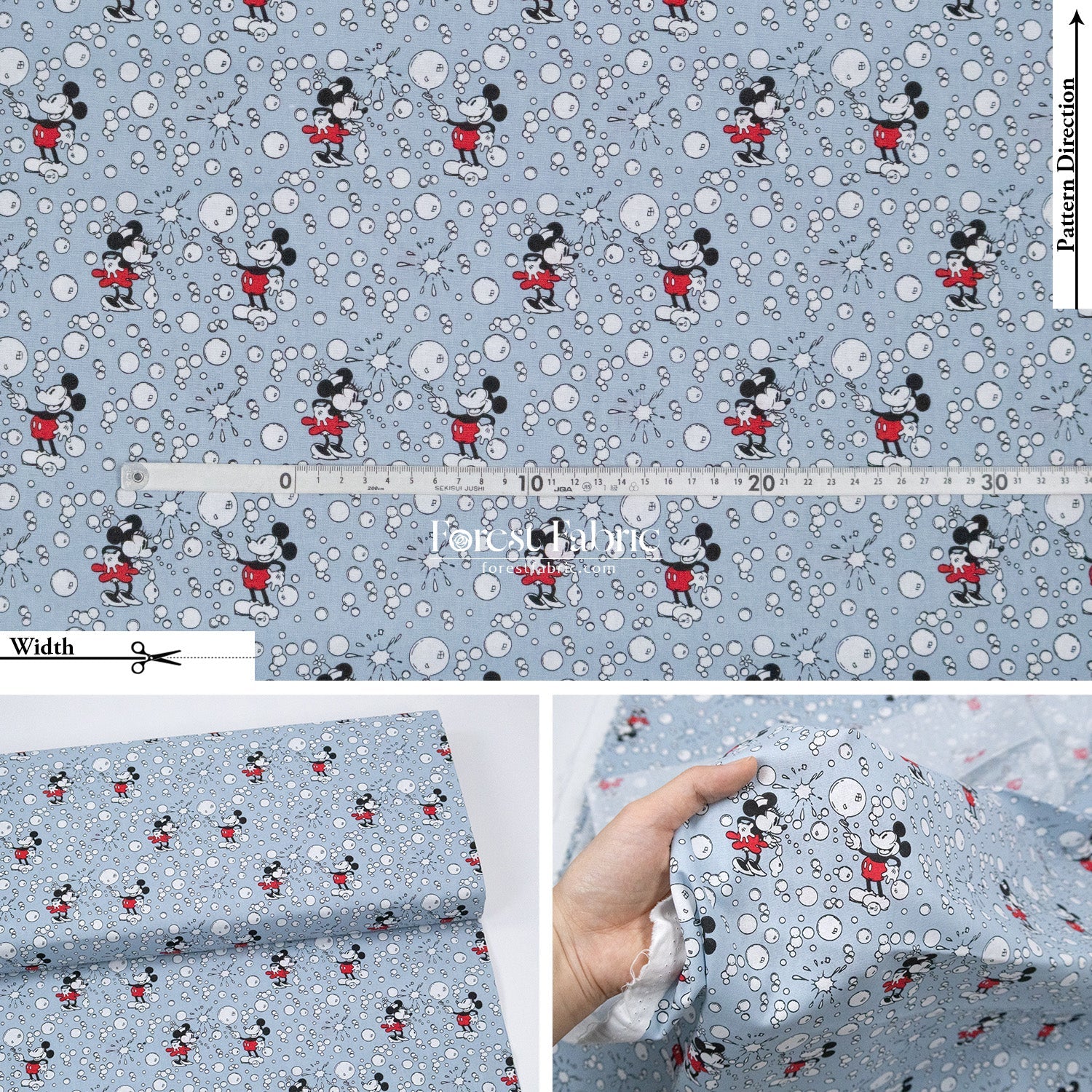 cotton - mickey and minnie fabric - FO:REST Fabric 布恩堂Liberty fabrictana lawnjapanese fabricykk zipper