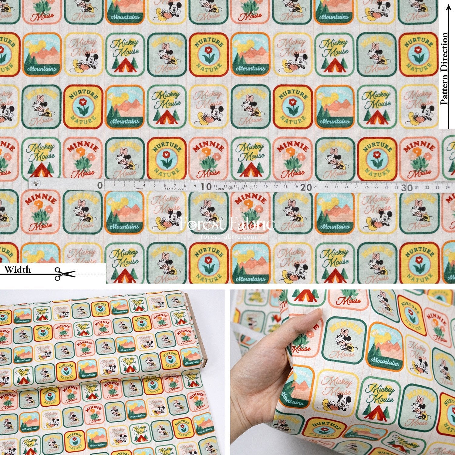 cotton - mickey and minnie fabric - FO:REST Fabric 布恩堂Liberty fabrictana lawnjapanese fabricykk zipper