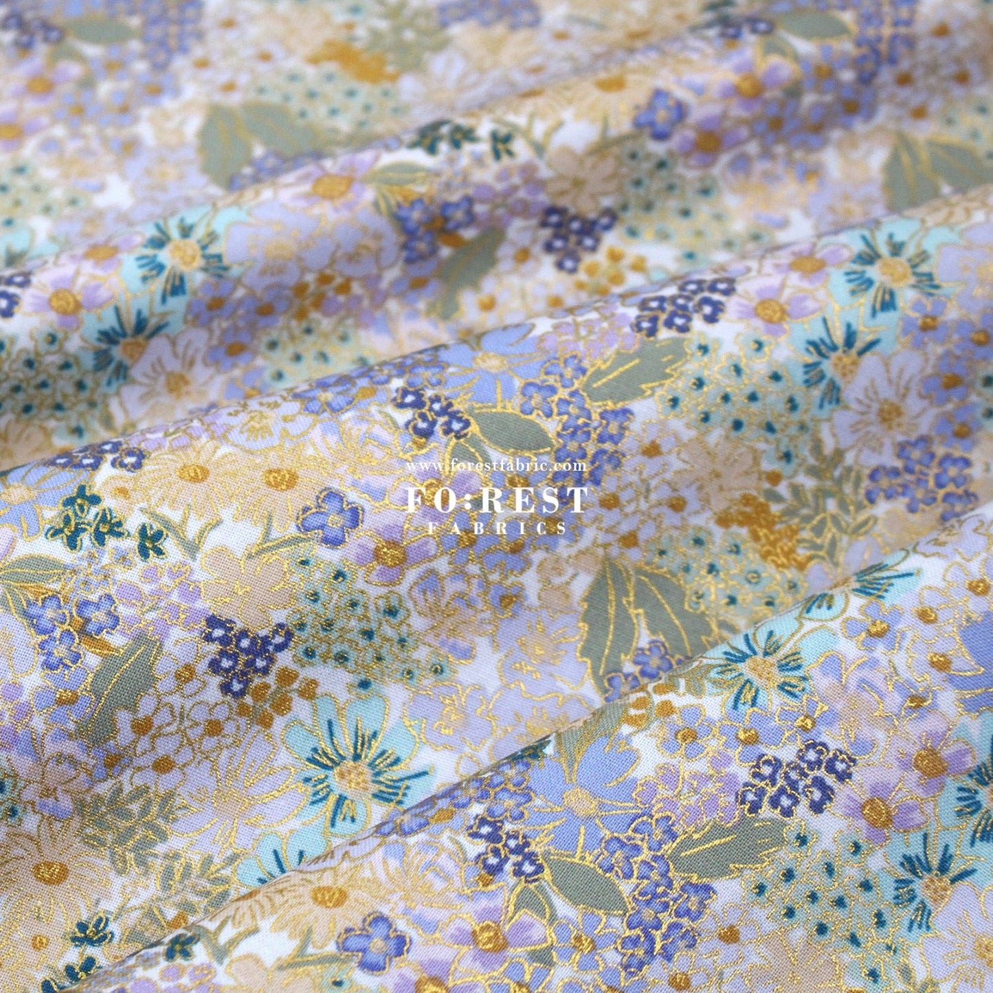 cotton - Mimi Metallic fabric - FO:REST Fabric 布恩堂Liberty fabrictana lawnjapanese fabricykk zipper