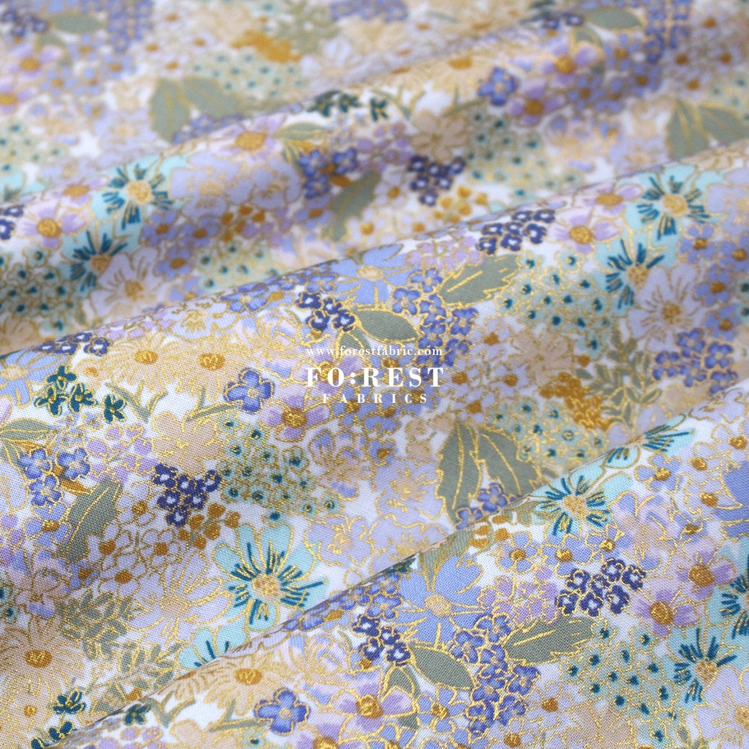 cotton - Mimi Metallic fabric - FO:REST Fabric 布恩堂Liberty fabrictana lawnjapanese fabricykk zipper