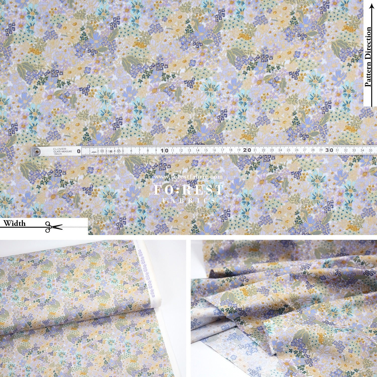 cotton - Mimi Metallic fabric - FO:REST Fabric 布恩堂Liberty fabrictana lawnjapanese fabricykk zipper