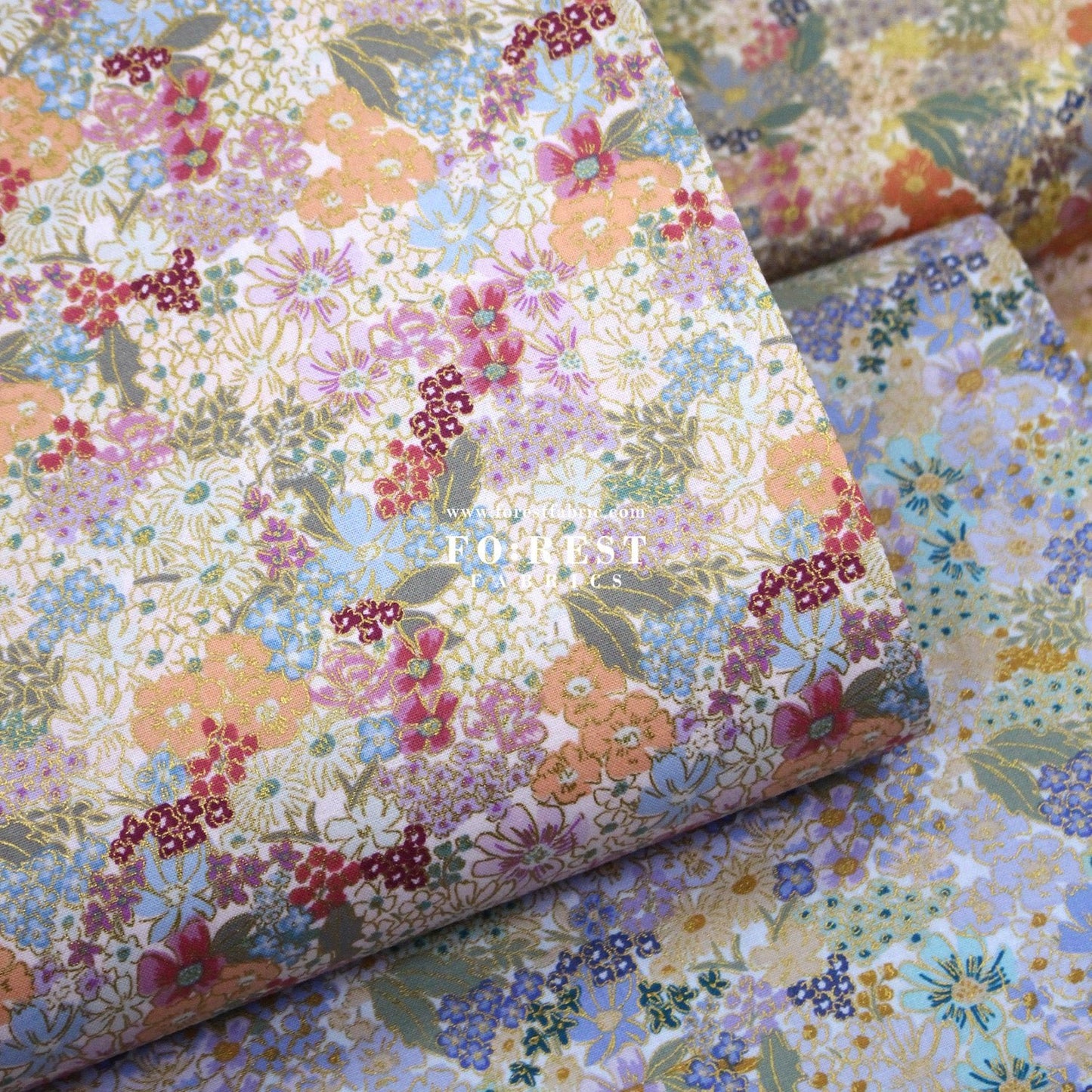 cotton - Mimi Metallic fabric - FO:REST Fabric 布恩堂Liberty fabrictana lawnjapanese fabricykk zipper