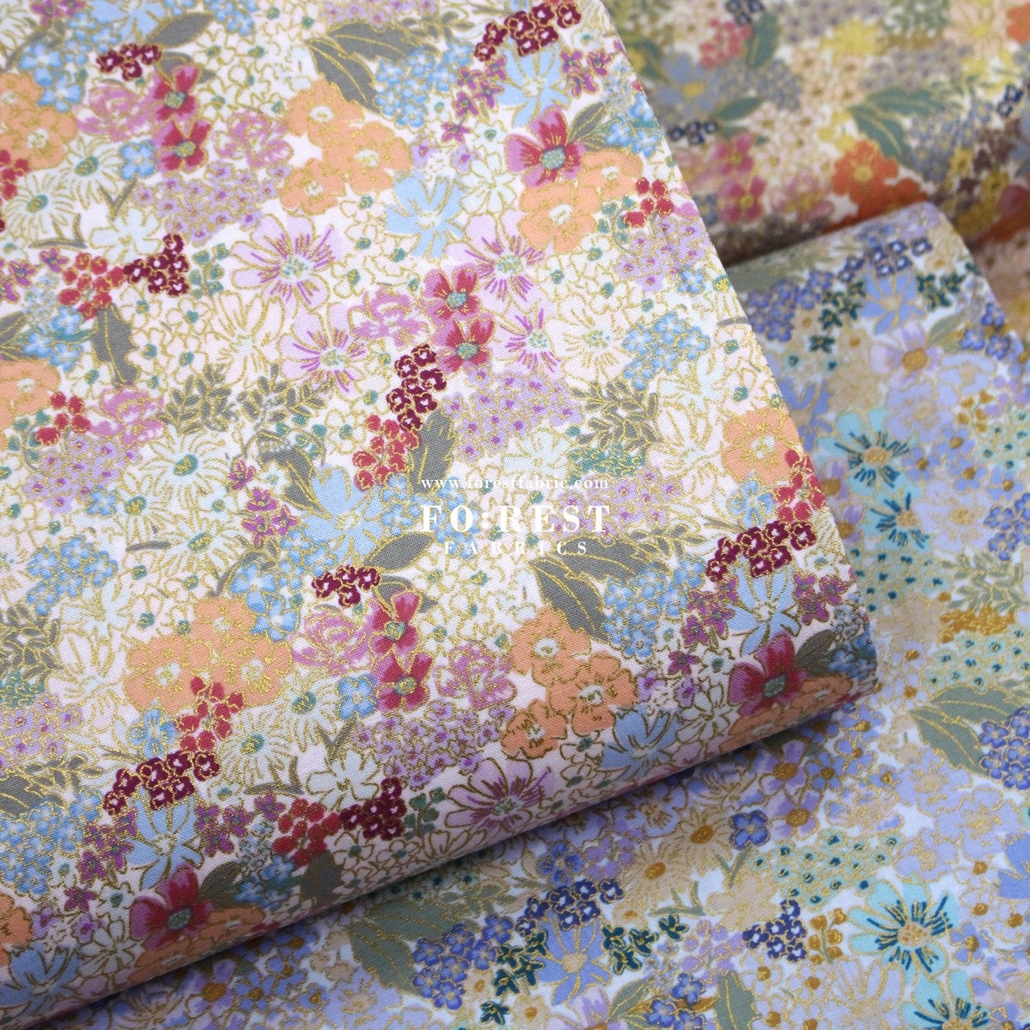 cotton - Mimi Metallic fabric - FO:REST Fabric 布恩堂Liberty fabrictana lawnjapanese fabricykk zipper