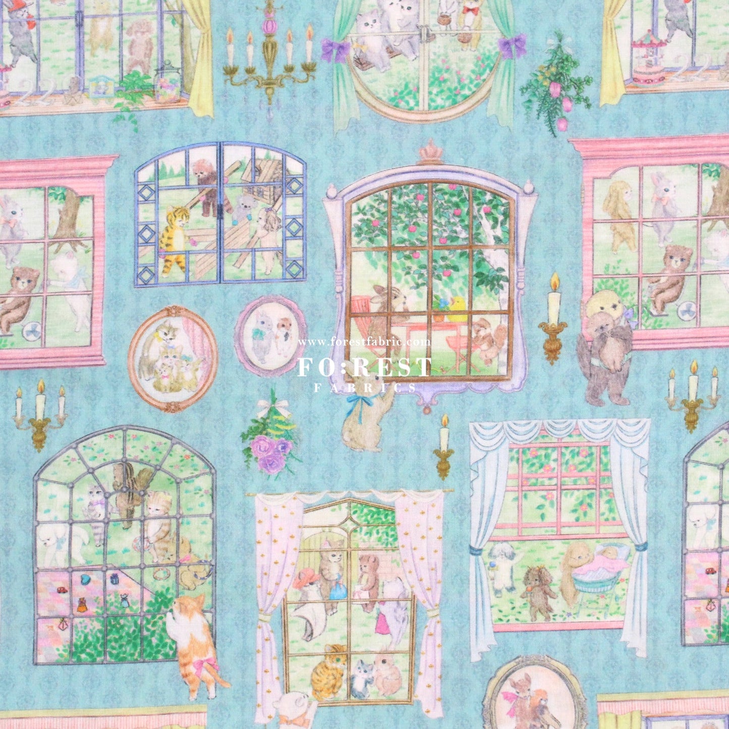 cotton - Movie studio fabric Blue - FO:REST Fabric 布恩堂Liberty fabrictana lawnjapanese fabricykk zipper
