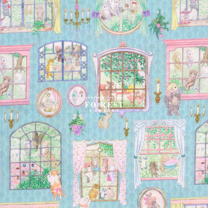 cotton - Movie studio fabric Blue - FO:REST Fabric 布恩堂Liberty fabrictana lawnjapanese fabricykk zipper