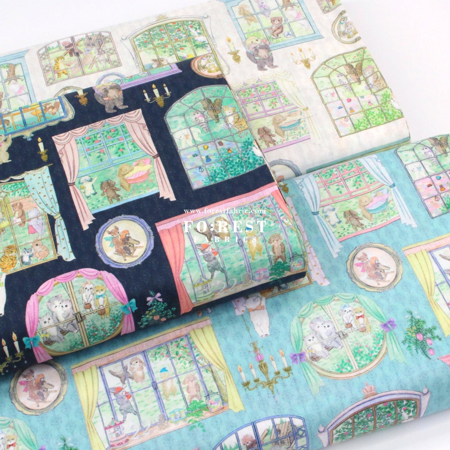 cotton - Movie studio fabric Blue - FO:REST Fabric 布恩堂Liberty fabrictana lawnjapanese fabricykk zipper