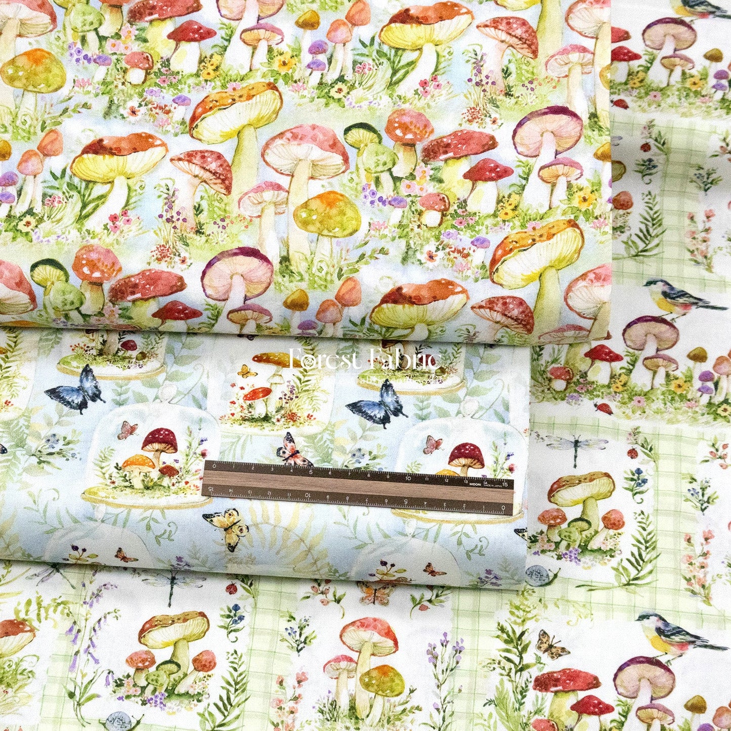 cotton - Mushroom fabric - FO:REST Fabric 布恩堂Liberty fabrictana lawnjapanese fabricykk zipper
